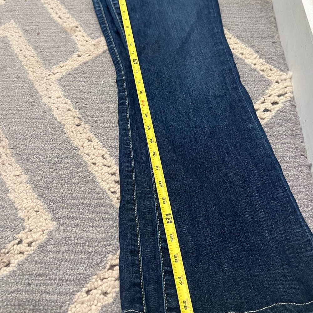 Hudson Y2K Dark Indigo Wash Low Rise Bootcut Denim 27 Short Flap Pockets - Picture 8 of 10